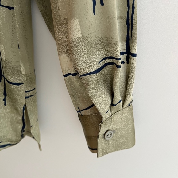 SOMMERMANN Long Sleeve Button Front Blouse Abstract Print Business Professional - Picture 9 of 16